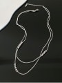 thumb Titanium Steel Bead Heart Minimalist Multi Strand Necklace 0
