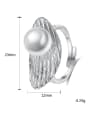 thumb 925 Sterling Silver Freshwater Pearl White Leaf Trend Band Ring 4