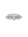 thumb Brass Cubic Zirconia Heart Minimalist Band Ring 0