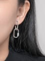 thumb 925 Sterling Silver Cubic Zirconia Geometric Minimalist Drop Earring 1