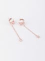 thumb Copper Cubic Zirconia Multi Color Tassel Minimalist Threader Earring 0
