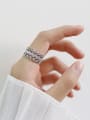thumb S925 Sterling Silver open cut hand cut lace ring 2