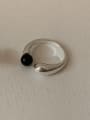 thumb 925 Sterling Silver Obsidian Heart Vintage Band Ring 3