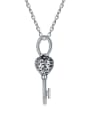 thumb 925 Sterling Silver Key Vintage Pendant Necklace 0