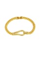 thumb Brass Cubic Zirconia Geometric Hip Hop Link Bracelet 0