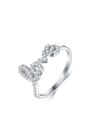 thumb 925 Sterling Silver Cubic Zirconia Letter Dainty Band Ring 0