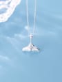 thumb 925 Sterling Silver Simple Cute Fish tail pendant Necklace 1