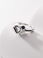 thumb 925 Sterling Silver Cubic Zirconia Heart Vintage Band Ring 0