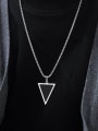thumb Stainless steel Tiger Eye Triangle Hip Hop Necklace 1