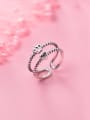 thumb 925 Sterling Silver Heart Vintage Free Size Stackable Ring 3