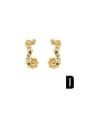 thumb Brass Cubic Zirconia Animal Cute Stud Earring 3