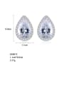 thumb 925 Sterling Silver Cubic Zirconia White Water Drop Classic Stud Earring 2