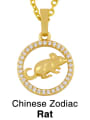 thumb Brass Cubic Zirconia Ethnic 12 Zodiac Pendant  Necklace 1