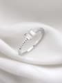 thumb 925 Sterling Silver Cubic Zirconia Geometric Minimalist Band Ring 0