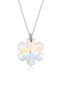thumb 925 Sterling Silver Austrian Crystal Flower Classic Necklace 0