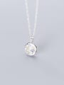 thumb 925 Sterling Silver Cubic Zirconia  Round Minimalist Necklace 2