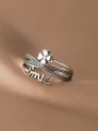 thumb 925 Sterling Silver Flower Vintage Stackable Ring 0