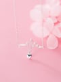 thumb 925 Sterling Silver Minimalist Wavy Lines Smooth Heart Pendant  Necklace 2