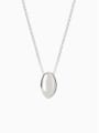 thumb 925 Sterling Silver Minimalist Smooth Oval Pendant  Necklace 1