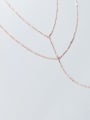 thumb 925 sterling silver line tassel minimalist Lariat Necklace 2
