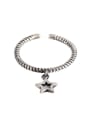 thumb 925 Sterling Silver Hollow Star Vintage Band Ring 0