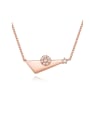 thumb 925 Sterling Silver Cubic Zirconia simple Triangle Pendant Necklace 0