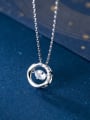 thumb 925 Sterling Silver Cubic Zirconia Simple hollow round pendant  Necklace 1