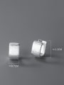 thumb 925 Sterling Silver Square Minimalist Huggie Earring 1