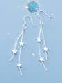 thumb 925 Sterling Silver  Minimalist Star Tassel Hook Earrings 0