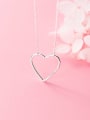 thumb 925 Sterling Silver Simple Fashion Hollow Heart Pendant Necklace 3