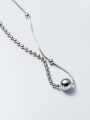 thumb 925 Sterling Silver Round Minimalist Asymmetrical  Chain Necklace 3