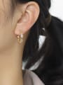 thumb Brass Cubic Zirconia Hollow Geometric Minimalist Gold Chain Circle  Stud Earring 1