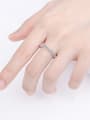thumb Sterling Silver Moissanite  Geometric Dainty Solitaire Engagement Rings 1