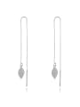 thumb 925 Sterling Silver Cubic Zirconia Tassel Minimalist Threader Earring 0