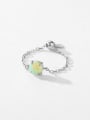 thumb 925 Sterling Silver Synthetic Opal Geometric Minimalist Band Ring 2