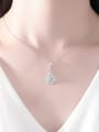 thumb Brass Cubic Zirconia Water Drop Dainty Necklace 1