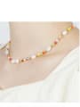 thumb Stainless steel Freshwater Pearl Multi Color Round Bohemia Necklace 2