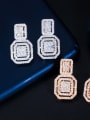 thumb Brass Cubic Zirconia  Luxury Geometric Earring and Necklace Set 4