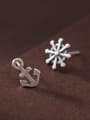 thumb 925 Sterling Silver Asymmetry Anchor Vintage Stud Earring 4