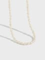 thumb 925 Sterling Silver Freshwater Pearl White Irregular Minimalist Necklace 0