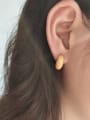 thumb 925 Sterling Silver  Resin Semicircle Honey Block  Minimalist Stud Earring 0