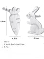 thumb 925 Sterling Silver  Minimalist  Cartoon  cute bunny radish Stud Earring 4
