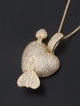 thumb Copper Cubic Zirconia Heart Dainty Pendant Necklace 3