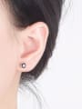 thumb 925 Sterling Silver Cubic Zirconia Round Minimalist Stud Earring 2