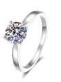thumb Sterling Silver Moissanite Round Dainty Solitaire Engagement Rings 4