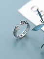 thumb 925 Sterling Silver  Hollow Flower Free Size Midi Ring 1