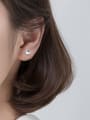 thumb 925 Sterling Silver Smooth Geometric Minimalist Stud Earring 1