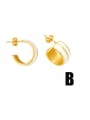 thumb Brass Enamel Geometric Vintage Stud Earring 2