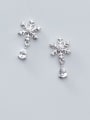 thumb 925 Sterling Silver Cubic Zirconia snowflake Ethnic Stud Earring 0
