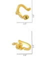 thumb Brass Cubic Zirconia Snake Ethnic Huggie Earring 4